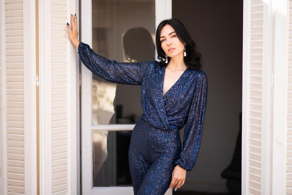 Midnight Glitter Party Jumpsuit