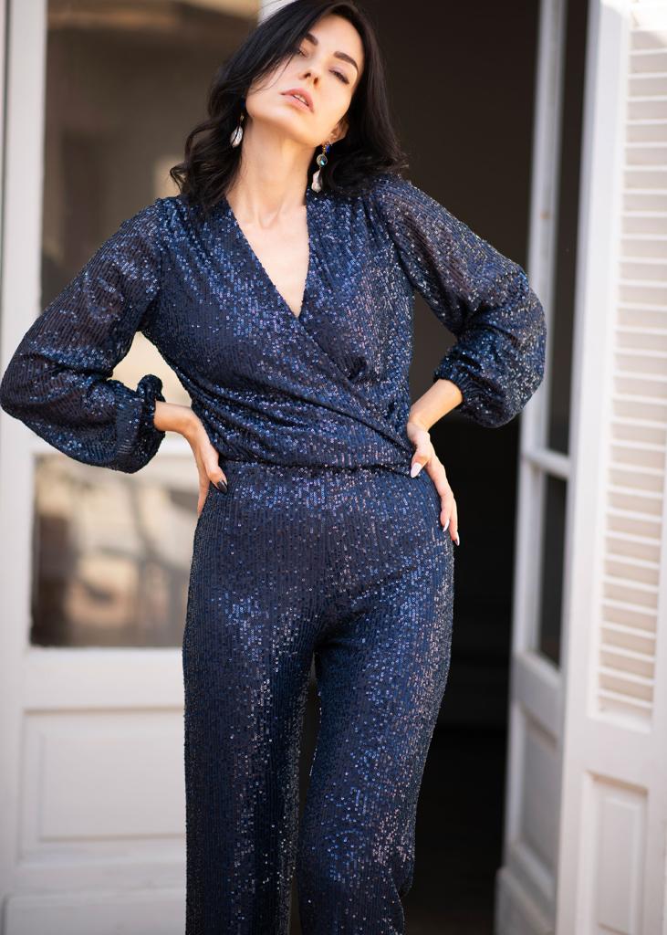 Midnight Glitter Party Jumpsuit