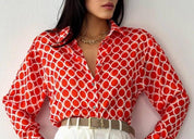 Pokadot Orange Red Shirt - Bonita Style