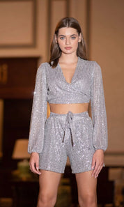 Silver Dazzle Shirt & Short Set